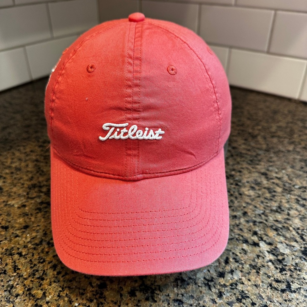 Titleist Lone Run Golf Club Dad Hat Red Adjustable Golf Cap
